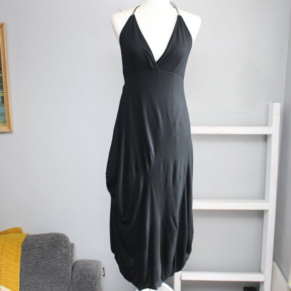 RLX Ralph Lauren Dresses & Skirts - RLX Ralph Lauren VTG Rare Y2K Black Halter Open-Back Midi Dress Size Medium